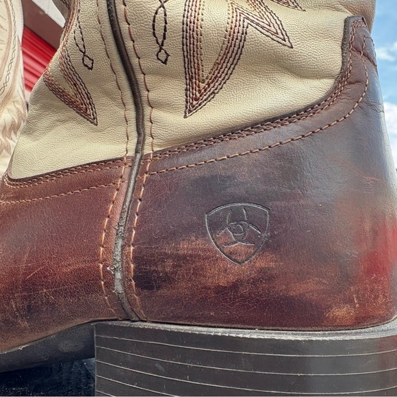 Ariat Men’s Amos Barley Brown and Cream Western Cowboy Boots Sz 13D - Picture 4 of 7